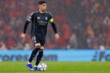 Federico Valverde SL Benfica ve Real Madrid CF (Maciej Rogowski / Ball Raw Images) arasındaki Şampiyonlar Ligi faz maçında görüldü)