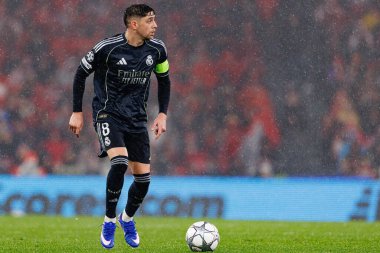 Federico Valverde SL Benfica ve Real Madrid CF (Maciej Rogowski / Ball Raw Images) arasındaki Şampiyonlar Ligi faz maçında görüldü)