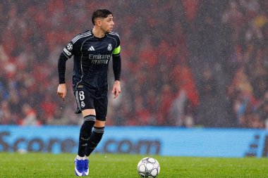 Federico Valverde SL Benfica ve Real Madrid CF (Maciej Rogowski / Ball Raw Images) arasındaki Şampiyonlar Ligi faz maçında görüldü)