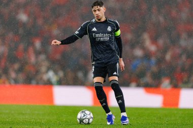 Federico Valverde SL Benfica ve Real Madrid CF (Maciej Rogowski / Ball Raw Images) arasındaki Şampiyonlar Ligi faz maçında görüldü)