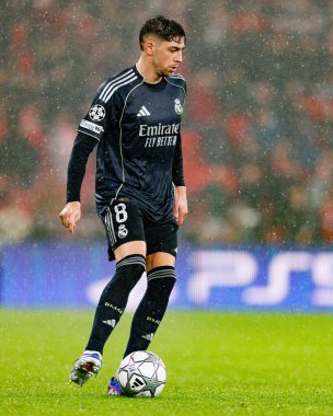 Federico Valverde SL Benfica ve Real Madrid CF (Maciej Rogowski / Ball Raw Images) arasındaki Şampiyonlar Ligi faz maçında görüldü)