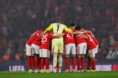 SL Benfica takımı SL Benfica ve Real Madrid CF (Maciej Rogowski / Ball Raw Images) arasında Şampiyonlar Ligi faz maçında görüldü.)
