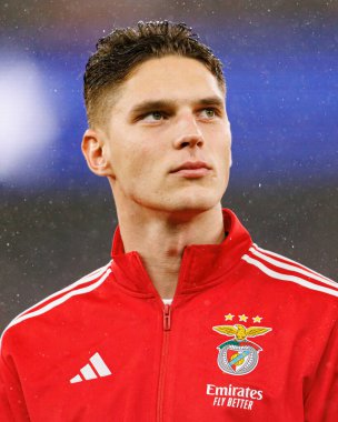 Georgiy Sudakov SL Benfica ve Real Madrid CF (Maciej Rogowski / Ball Raw Images) arasındaki Şampiyonlar Ligi faz maçında görüldü)