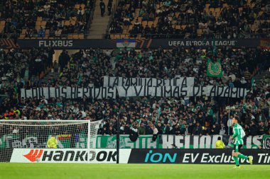 Real Betis Balompie ve Feyenoord Rotterdam (Maciej Rogowski / Ball Raw Images) takımları arasında oynanan UEFA Avrupa Ligi maçında Betis taraftarları görülüyor)