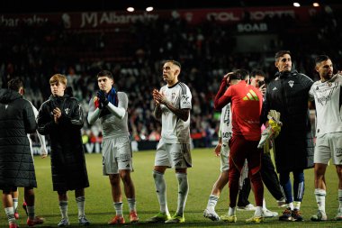 Copa Del Rey çeyrek final maçında Albacete Balompie ve FC Barcelona (Maciej Rogowski / Ball Raw Images) takımları arasında görülen Albacete oyuncuları)