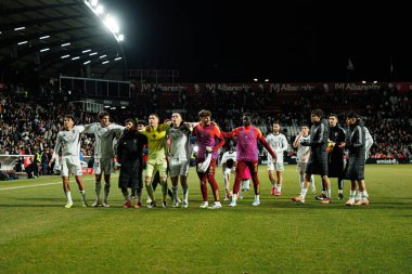 Copa Del Rey çeyrek final maçında Albacete Balompie ve FC Barcelona (Maciej Rogowski / Ball Raw Images) takımları arasında görülen Albacete oyuncuları)