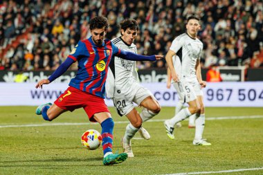 Ferran Torres ve Jesus Vallejo Copa Del Rey çeyrek final maçında Albacete Balompie ve FC Barcelona (Maciej Rogowski / Ball Raw Images) takımları arasında görüldü.)