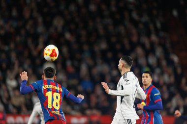 Gerard Martin (l) Copa Del Rey çeyrek final maçında Albacete Balompie ve FC Barcelona (Maciej Rogowski / Ball Raw Images) takımları arasında görüldü)