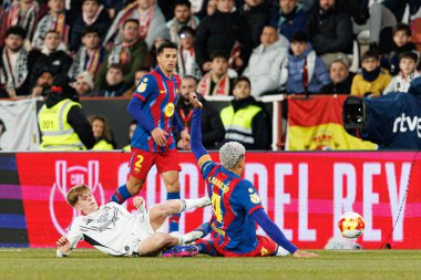 Daniel Bernabeu, Joao Cancelo ve Ronald Araujo Copa Del Rey çeyrek final maçında Albacete Balompie ve FC Barcelona (Maciej Rogowski / Ball Raw Images) takımları arasında görüldü.)