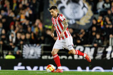 Yuri Berchiche, Copa Del Rey çeyrek final maçında Valencia CF ve Athletic Club (Maciej Rogowski / Ball Raw Images) takımları arasında görüldü.)