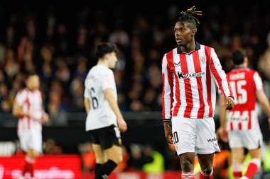 Nicolas Nico Williams, Copa Del Rey çeyrek final maçında Valencia CF ve Athletic Club (Maciej Rogowski / Ball Raw Images) takımları arasında görüldü.)
