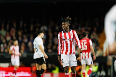 Nicolas Nico Williams, Copa Del Rey çeyrek final maçında Valencia CF ve Athletic Club (Maciej Rogowski / Ball Raw Images) takımları arasında görüldü.)