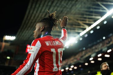 Nicolas Nico Williams, Copa Del Rey çeyrek final maçında Valencia CF ve Athletic Club (Maciej Rogowski / Ball Raw Images) takımları arasında görüldü.)