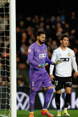 Çalınan Dimitrievski, Copa Del Rey 'in Valencia CF ve Athletic Club (Maciej Rogowski / Ball Raw Images) takımları arasındaki çeyrek final maçında tasarruf penaltısı gördü.)