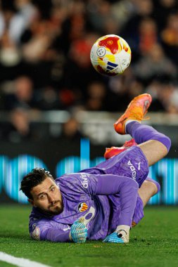 Çalınan Dimitrievski, Copa Del Rey 'in Valencia CF ve Athletic Club (Maciej Rogowski / Ball Raw Images) takımları arasındaki çeyrek final maçında tasarruf penaltısı gördü.)