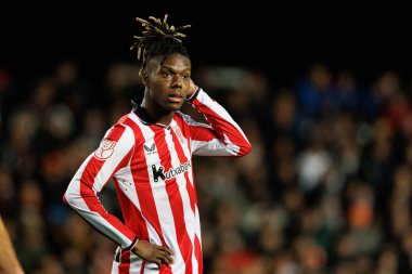 Nicolas Nico Williams, Copa Del Rey çeyrek final maçında Valencia CF ve Athletic Club (Maciej Rogowski / Ball Raw Images) takımları arasında görüldü.)