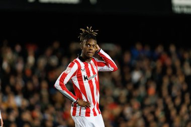 Nicolas Nico Williams, Copa Del Rey çeyrek final maçında Valencia CF ve Athletic Club (Maciej Rogowski / Ball Raw Images) takımları arasında görüldü.)