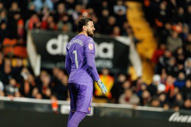 Valencia CF ve Athletic Club (Maciej Rogowski / Ball Raw Images) takımları arasında oynanan Copa Del Rey çeyrek final maçında Dimitrievski 'yi çaldı.)