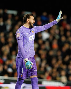 Valencia CF ve Athletic Club (Maciej Rogowski / Ball Raw Images) takımları arasında oynanan Copa Del Rey çeyrek final maçında Dimitrievski 'yi çaldı.)