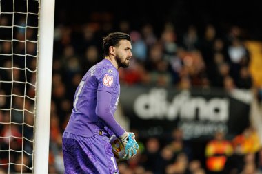 Valencia CF ve Athletic Club (Maciej Rogowski / Ball Raw Images) takımları arasında oynanan Copa Del Rey çeyrek final maçında Dimitrievski 'yi çaldı.)