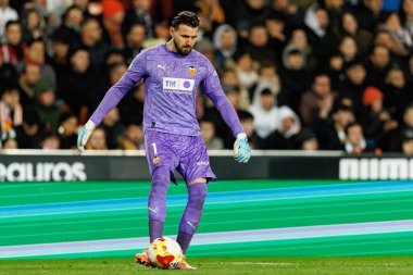 Valencia CF ve Athletic Club (Maciej Rogowski / Ball Raw Images) takımları arasında oynanan Copa Del Rey çeyrek final maçında Dimitrievski 'yi çaldı.)