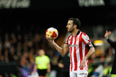 Inigo Lekue, Valencia CF ve Athletic Club (Maciej Rogowski / Ball Raw Images) takımları arasındaki Copa Del Rey çeyrek final maçında görüldü.)