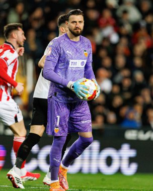 Valencia CF ve Athletic Club (Maciej Rogowski / Ball Raw Images) takımları arasında oynanan Copa Del Rey çeyrek final maçında Dimitrievski 'yi çaldı.)