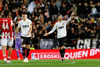 Jose Copete, Valencia CF ve Athletic Club (Maciej Rogowski / Ball Raw Images) takımları arasında oynanan Copa Del Rey çeyrek final maçında görüldü.)