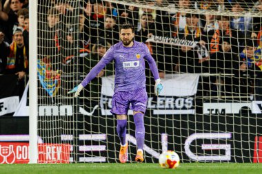 Valencia CF ve Athletic Club (Maciej Rogowski / Ball Raw Images) takımları arasında oynanan Copa Del Rey çeyrek final maçında Dimitrievski 'yi çaldı.)