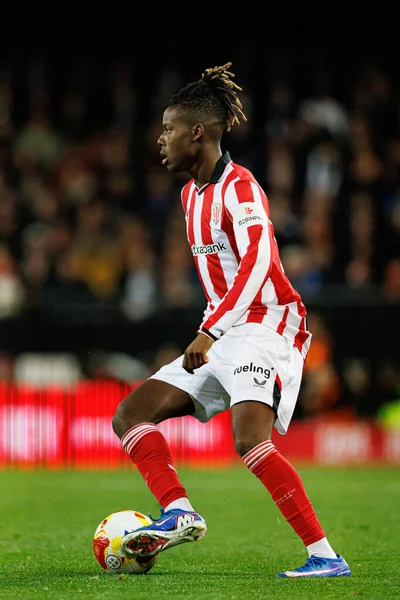 Nicolas Nico Williams, Copa Del Rey çeyrek final maçında Valencia CF ve Athletic Club (Maciej Rogowski / Ball Raw Images) takımları arasında görüldü.)
