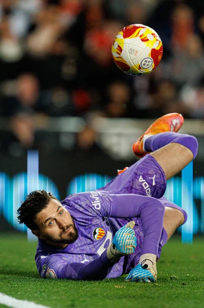 Çalınan Dimitrievski, Copa Del Rey 'in Valencia CF ve Athletic Club (Maciej Rogowski / Ball Raw Images) takımları arasındaki çeyrek final maçında tasarruf penaltısı gördü.)