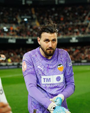 Valencia CF ve Athletic Club (Maciej Rogowski / Ball Raw Images) takımları arasında oynanan Copa Del Rey çeyrek final maçında Dimitrievski 'yi çaldı.)