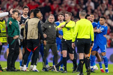 SL Benfica ve Real Madrid CF (Maciej Rogowski / Ball Raw Images) arasında oynanan Şampiyonlar Ligi maçında Benfica ve Real Real Real 'in oyuncuları görüldü.)