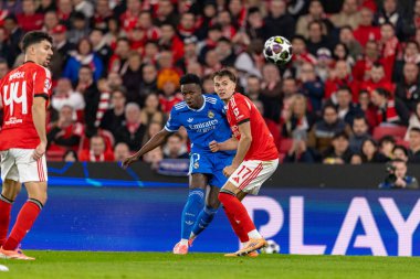 Vinicius Vini Jr SL Benfica ve Real Madrid CF (Maciej Rogowski / Ball Raw Images) arasında oynanan Şampiyonlar Ligi maçında görüldü.)