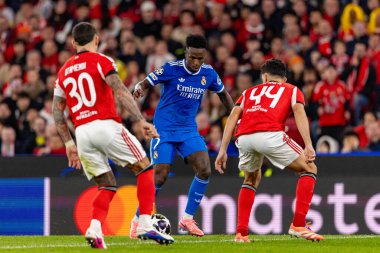 Vinicius Vini Jr SL Benfica ve Real Madrid CF (Maciej Rogowski / Ball Raw Images) arasında oynanan Şampiyonlar Ligi maçında görüldü.)