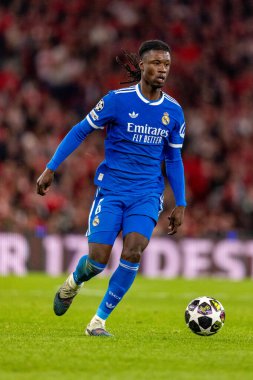 Eduardo Camavinga, Şampiyonlar Ligi maçında SL Benfica ve Real Madrid CF (Maciej Rogowski / Ball Raw Images) arasında görüldü.)