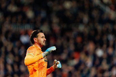 Stole Dimitrievski  seen during LaLiga EA Sports game between teams of Valencia CF and Real Madrid CF (Maciej Rogowski/Ball Raw Images)