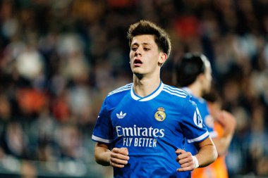 Arda Güler, Valencia CF ve Real Madrid CF (Maciej Rogowski / Ball Raw Images) takımları arasında LaLiga EA Sports maçında görüldü.)
