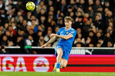 Dekan Huijsen, LaLiga EA Sports maçında Valencia CF ve Real Madrid CF (Maciej Rogowski / Ball Raw Images) takımları arasında görüldü.)