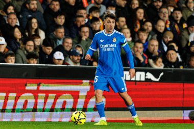 David Jimenez, LaLiga EA Sports maçında Valencia CF ve Real Madrid CF takımları arasında görüldü (Maciej Rogowski / Ball Raw Images)