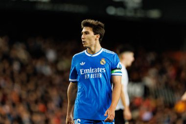Gonzalo Garcia, Valencia CF ve Real Madrid CF (Maciej Rogowski / Ball Raw Images) takımları arasında LaLiga EA Sports maçında görüldü.)