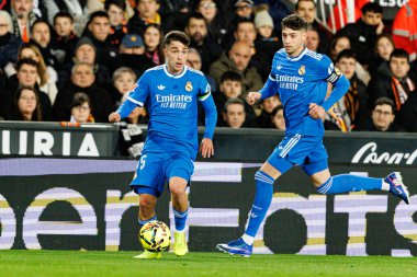 David Jimenez, LaLiga EA Sports maçında Valencia CF ve Real Madrid CF takımları arasında görüldü (Maciej Rogowski / Ball Raw Images)