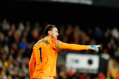 Stole Dimitrievski  seen during LaLiga EA Sports game between teams of Valencia CF and Real Madrid CF (Maciej Rogowski/Ball Raw Images)