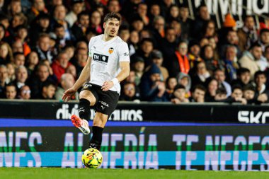 Filip Ugriniç, Valencia CF ve Real Madrid CF (Maciej Rogowski / Ball Raw Images) takımları arasında LaLiga EA Sports maçında görüldü)