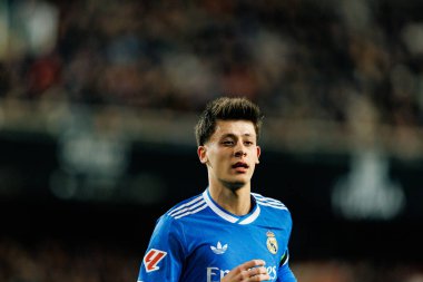 Arda Güler, Valencia CF ve Real Madrid CF (Maciej Rogowski / Ball Raw Images) takımları arasında LaLiga EA Sports maçında görüldü.)