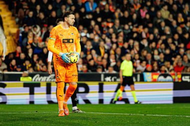 Stole Dimitrievski  seen during LaLiga EA Sports game between teams of Valencia CF and Real Madrid CF (Maciej Rogowski/Ball Raw Images)