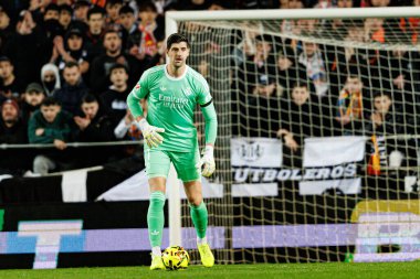 Thibaut Courtois  seen during LaLiga EA Sports game between teams of Valencia CF and Real Madrid CF (Maciej Rogowski/Ball Raw Images)