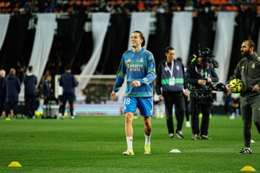 Alvaro Carreras, Valencia CF ve Real Madrid CF (Maciej Rogowski / Ball Raw Images) takımları arasında LaLiga EA Sports maçında görüldü.)