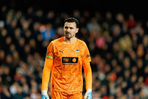 Stole Dimitrievski  seen during LaLiga EA Sports game between teams of Valencia CF and Real Madrid CF (Maciej Rogowski/Ball Raw Images)