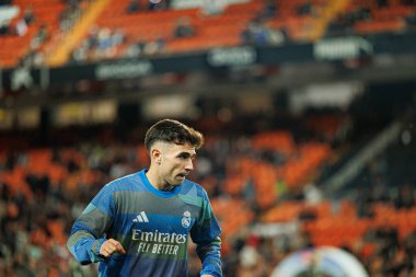 David Jimenez, LaLiga EA Sports maçında Valencia CF ve Real Madrid CF takımları arasında görüldü (Maciej Rogowski / Ball Raw Images)